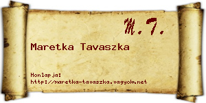 Maretka Tavaszka névjegykártya